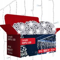 SOPLE LAMPKI CHOINKOWE 501 LED 22.5M ZEWNĘTRZNE ŚWIATEŁKA ŚWIĄTECZNE