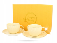 Filiżanki 220 ml 2 szt. Ecru Ice Cream pastelowa porcelana deserowa do kawy