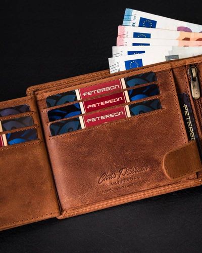 portfel męski bez zapięcia ze skóry nubukowej - peterson na Arena.pl