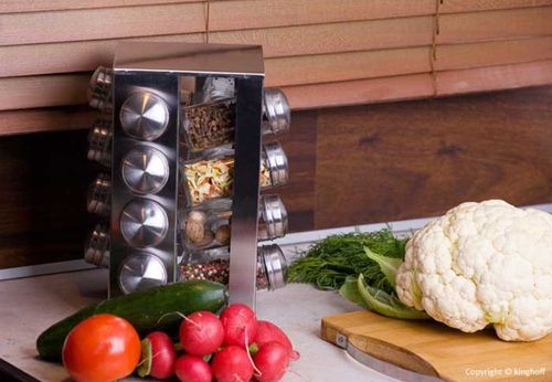 stojak na przyprawy 16 pojemników kinghoff kh-4007 na Arena.pl