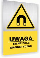 Tabliczka znak informacyjny 20x15 Srebrna POLE MAGNETYCZNE Nierdzewna