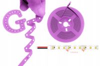 Taśma LED 10m 12V 2835 SMD 8W/m S-Shape 6mm Fioletowy Elastyczna