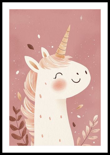 Plakat 40x60cm Wzory dla Dzieci, Dziewczynki Do Domu - Jednorożec na Arena.pl