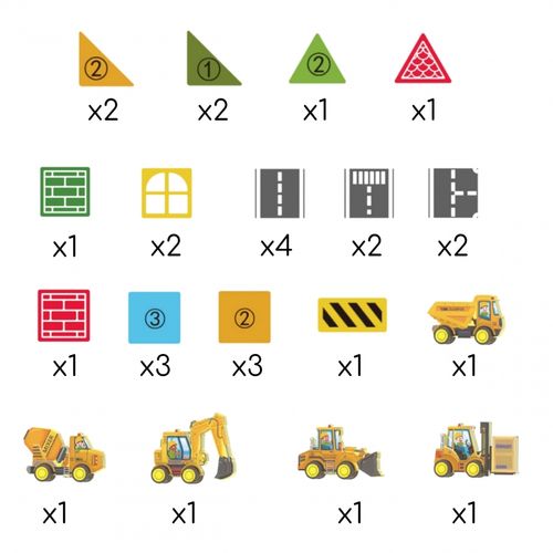 Woopie Zestaw Klocków Magnetycznych z Pojazdami Budowlanymi na Arena.pl