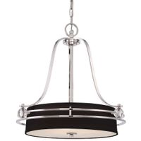 Abażurowa LAMPA wisząca QZ-GOTHAM-P Elstead QUOIZEL eklektyczna OPRAWA zwis na łańcuchu kule czarne przezroczyste chrom