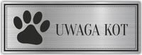 Tabliczka Grawerowana piktogram UWAGA KOT ZWIERZE