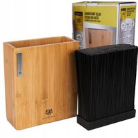 BLOK KUCHENNY DUŻY STOJAK NA NOŻE UNIWERSALNY BAMBUSOWY WKŁAD PRĘCIKI