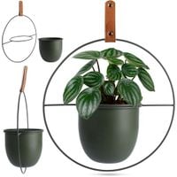 Osłonka Wisząca na Doniczkę Metalowa Zielona Kwietnik do Powieszenia