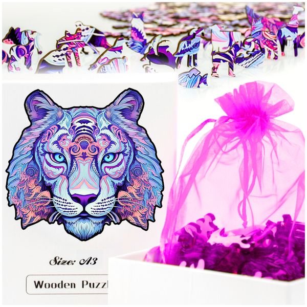 Puzzle drewniane tygrys A3 188 elementów zdjęcie 1