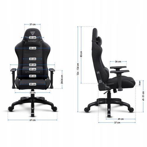 Fotel Gamingowy Materiałowy Obrotowy Biurowy Krzesło Gracza Kubełek Sense7 na Arena.pl