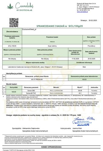 Susz konopny AK 47 CBD PREMIUM 2g na Arena.pl