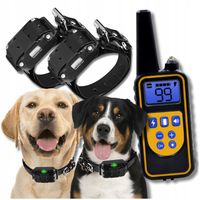 2x elektryczna obroża dla psa, kota treningowa 800m pilot, dźwięki, latarka