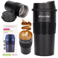KUBEK TERMICZNY stalowy TERMOS do kawy herbaty szczelny KAMILLE 480ml