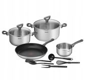 Zestaw garnki patelnia TEFAL Daily Cook stal indukcja 11el