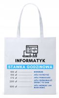 Informatyka Programisty Torba Eco Biała Shopper Z Nadrukiem Ze Zdjęciem