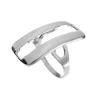 SREBRNY PIERŚCIONEK PROSTOKĄT GŁADKI SREBRO PRÓBY 925