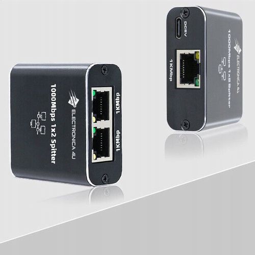 Adapter rozdzielacz mini Switch splitter LAN Ethernet RJ45 2xRJ45 1000M 1GB na Arena.pl