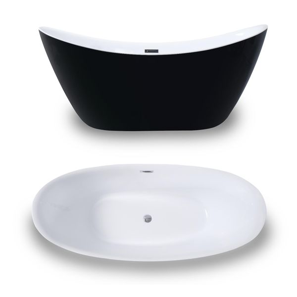 Wanna wolnostojąca Malta Czarno-biała zdjęcie 2