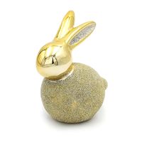 ZAJĄCZEK WIELKANOCNY ZŁOTY Z BROKATEM DEKORACJA ŚWIĄTECZNA 10 cm
