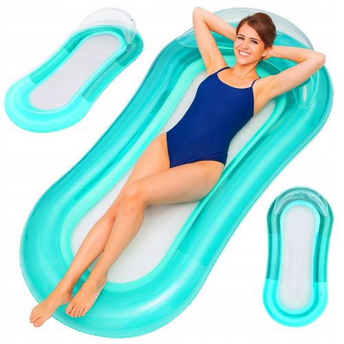 MATERAC DMUCHANY DO PŁYWANIA PONTON PŁYWAJĄCY DO BASENU NAD WODĘ 160X75 cm na Arena.pl