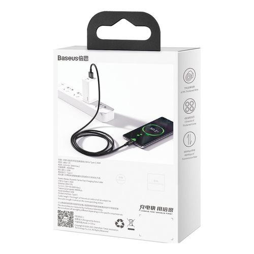 kabel usb do usb-c baseus superior series, 66w, 1m (czarny) na Arena.pl