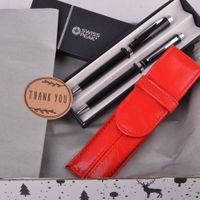 Zestaw prezentowy długopis i ołówek automatyczny + piórnik Czerwony