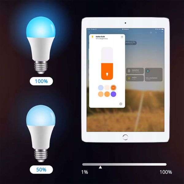 Inteligentna Żarówka LED E27 Matter WiFi HomeKit Google Home Alexa zdjęcie 7