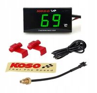 Termometr Wskaźnik Temperatury Cieczy KOSO super slim zielony + CZUJNIK 1/8