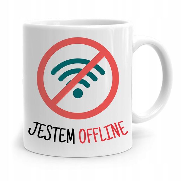 Kubek Informatyka Programisty Jestem Offline Z Nadrukiem Ze Zdjęciem zdjęcie 1