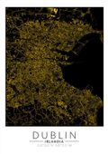 Dublin złota mapa - plakat 60x80 cm