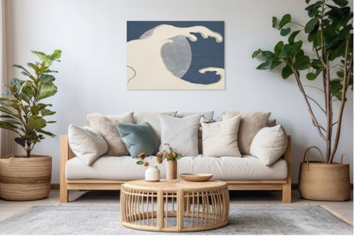 Obraz 100x70cm Waves and Sun, Sekka Japoński Vintage do Salonu na Arena.pl