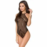 passion velia teddy body damskie s/m czarne eleganckie