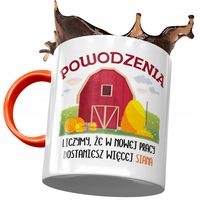 Kubek Pomarańczowy Na Pożegnanie Z Pracy Prezent Z Nadrukiem Ze Zdjęciem