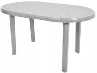 MOCNY DUŻY OGRODOWY STÓŁ OWALNY STOLIK SZARY JANTAR