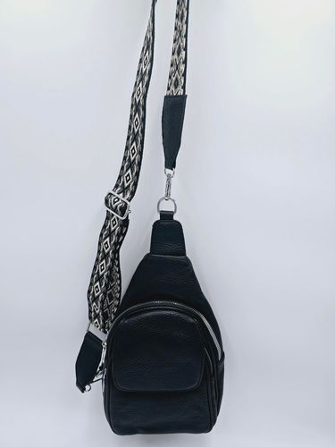 Sara Moda - torebka plecak skóra ekologiczna pasek BOHO czarny groszek 1969 na Arena.pl