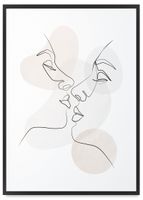 Plakat portret dwie twarze 40x50 cm w czarnej ramie