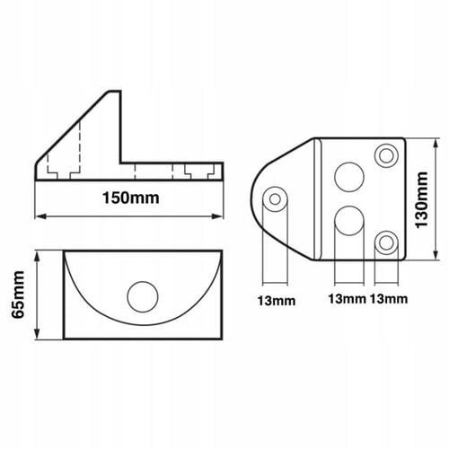 Stoper do bramy skrzydłowej 150 x 130 x 65 mm na Arena.pl