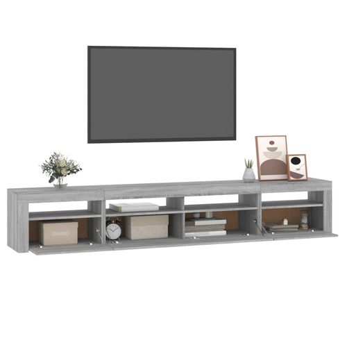 Szafka pod TV z oświetleniem LED, szary dąb sonoma,240x35x40 cm na Arena.pl
