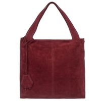 VERA PELLE torebka damska zamszowa shopper klasyczna na ramię V624 bordowa