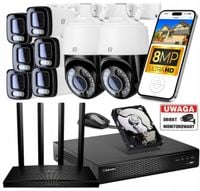 Zestaw do MONITORINGU 8 kamer WiFi 8Mpx