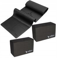 Mata do jogi yellowMAT Yoga Rubber - PU & kauczukowa, czarna + kostki