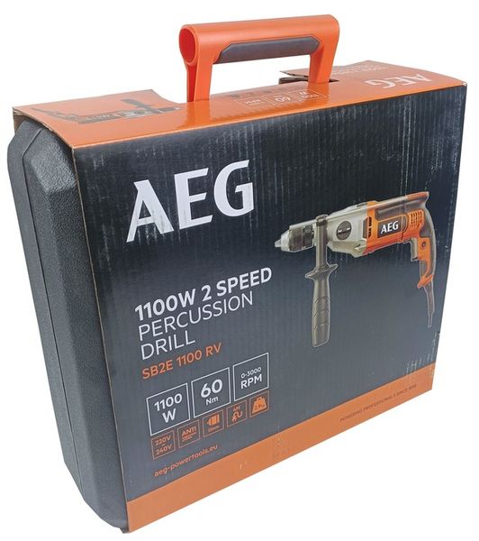AEG SB2E 1100 RV wiertarka udarowa 2-biegowa 1100 W AVS Walizka zdjęcie 2