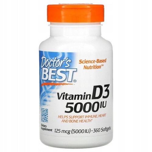 Doctor's Best WITAMINA D3 5000mg 360 kapsułek na Arena.pl