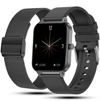 SMARTWATCH ZEGAREK ROZMOWY MENU PL POWIADOMIENIA SPORT SMART WATCH CZARNY