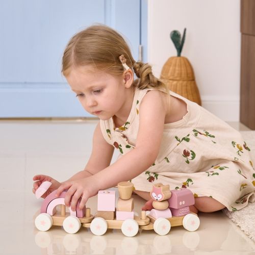 VIGA PolarB Różowa Kolejka Pociąg z Wagonikami Klocki na Arena.pl