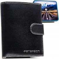 Portfel męski klasyczny ze skóry naturalnej na karty bilon RFID