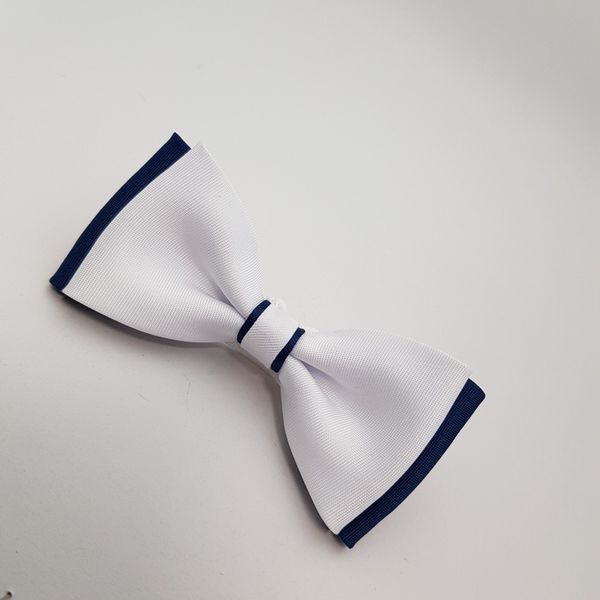 KOMUNIJNA MUSZKA BIAŁO GRANATOWA MUCHA Z BIAŁĄ POSZETKĄ zdjęcie 5