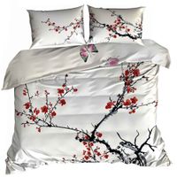 Pościel 3D bawełna satyna 160x200cm KWITNĄCE GAŁĘZIE