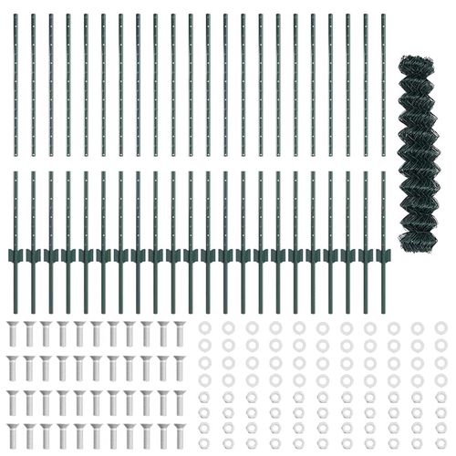 Ogrodzenie z słupkami Zielony 1 x 25 m Stal na Arena.pl