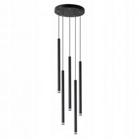 LAMPA SUFITOWA LED 5XG9 CZARNA OKRĄGŁA ALUMINIUM AKRYL